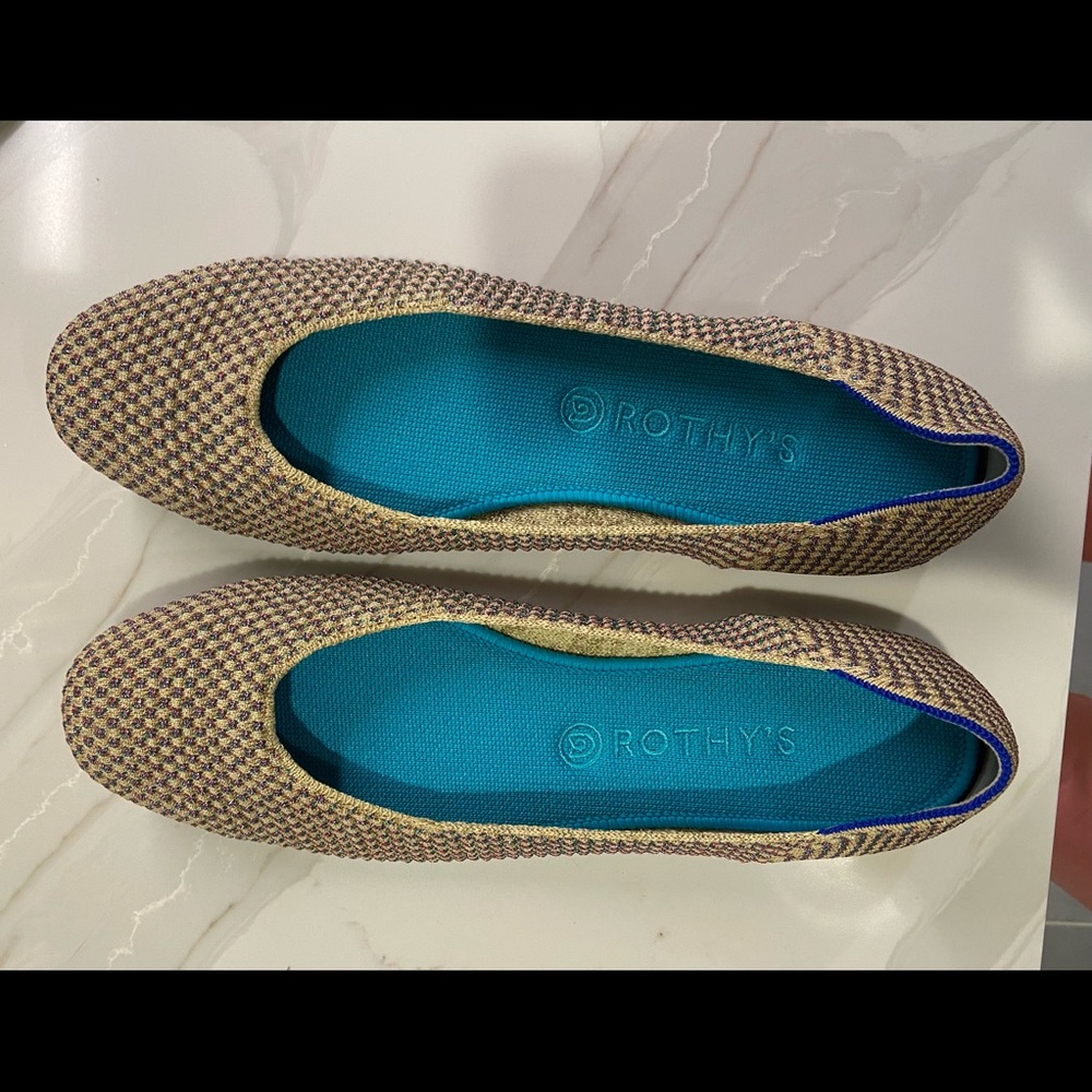 Rothy’s Multi Metallic size 12.5 Square shoe